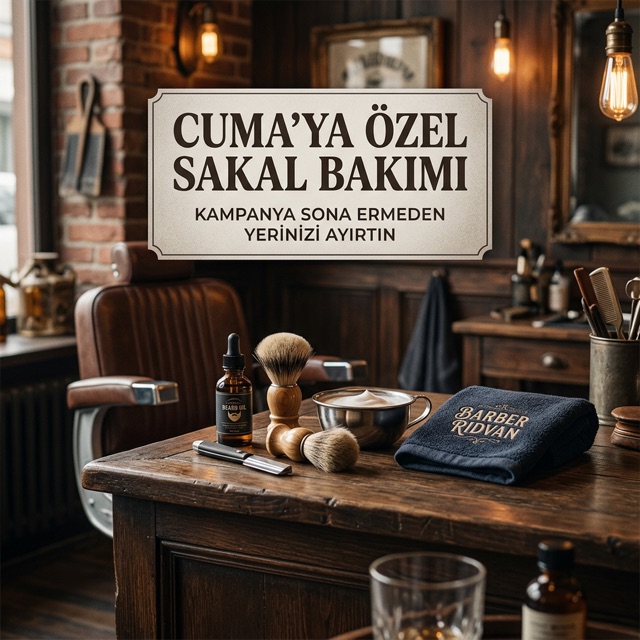 Barber Rıdvan için üretilmiş Cuma'ya özel sakal bakımı gönderisi